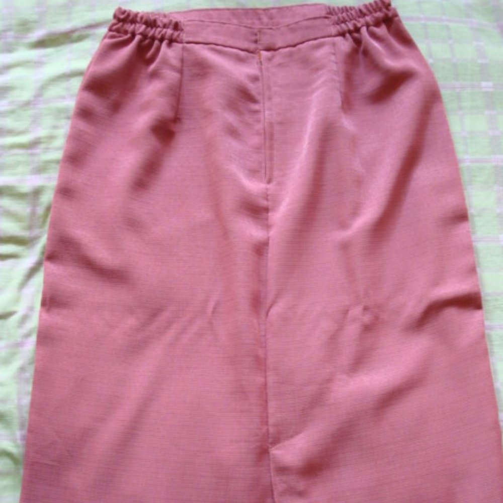 NEW 2PC SALMON PINK CUSTOM MADE CAREER SKIRT /BLOUSE SET